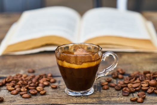 coffee cup with a book